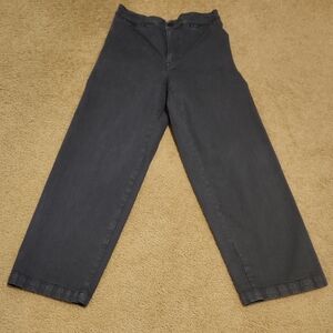 Madewell Emmett Wide Leg Crop Pants In Navy